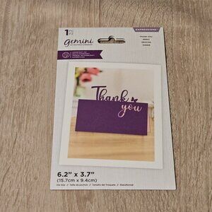 Gemini By Crafters Companion Expressions Papercraft Die "Thank You" 6.2x3.7" New